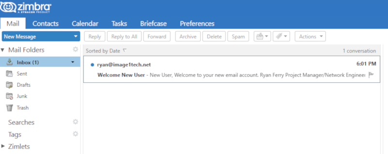 Image One Zimbra Collaboration Solution Screenshot